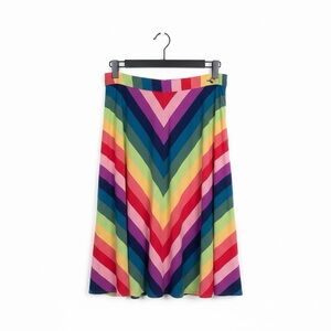 ModCloth Rainbow Chevron A-Line Skirt Pockets Plus Size 2X